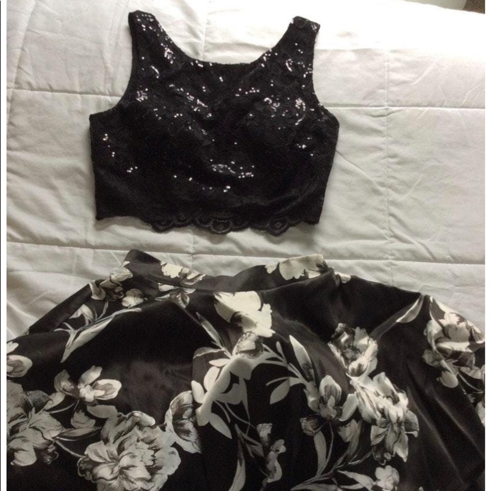 Two piece black dress
